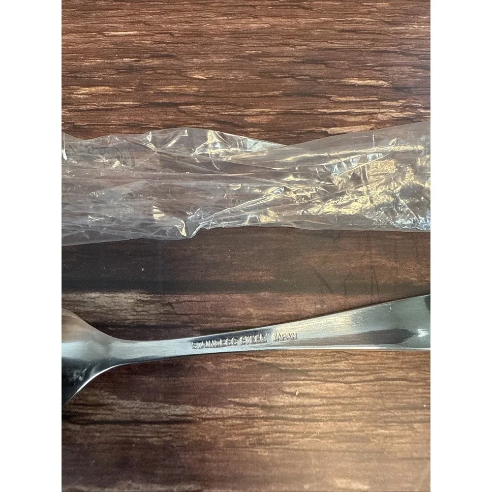 Silver Tone Sugar Spoon Stainless Steel Japan Vintage 4.5